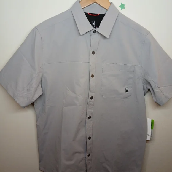 Spyder Men’s Short Sleeve Button-Up Shirt – Size Small - Picture 13 of 13